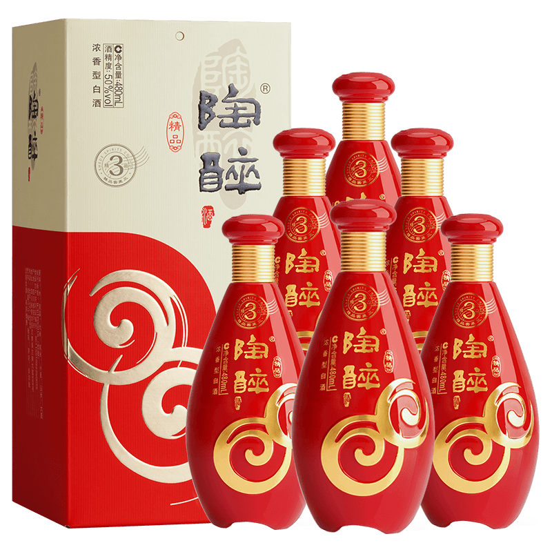 沱牌酒 精品窖藏 陶醉系列 浓香型白酒 陶醉酒 50度 480ml 6瓶 整箱装