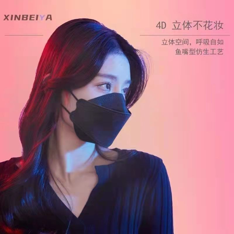 德燚韩版口罩女一次性fk94黑色3d立体男潮款白色防尘夏季薄款 黑色【k94韩版口罩】4层过滤 20只装