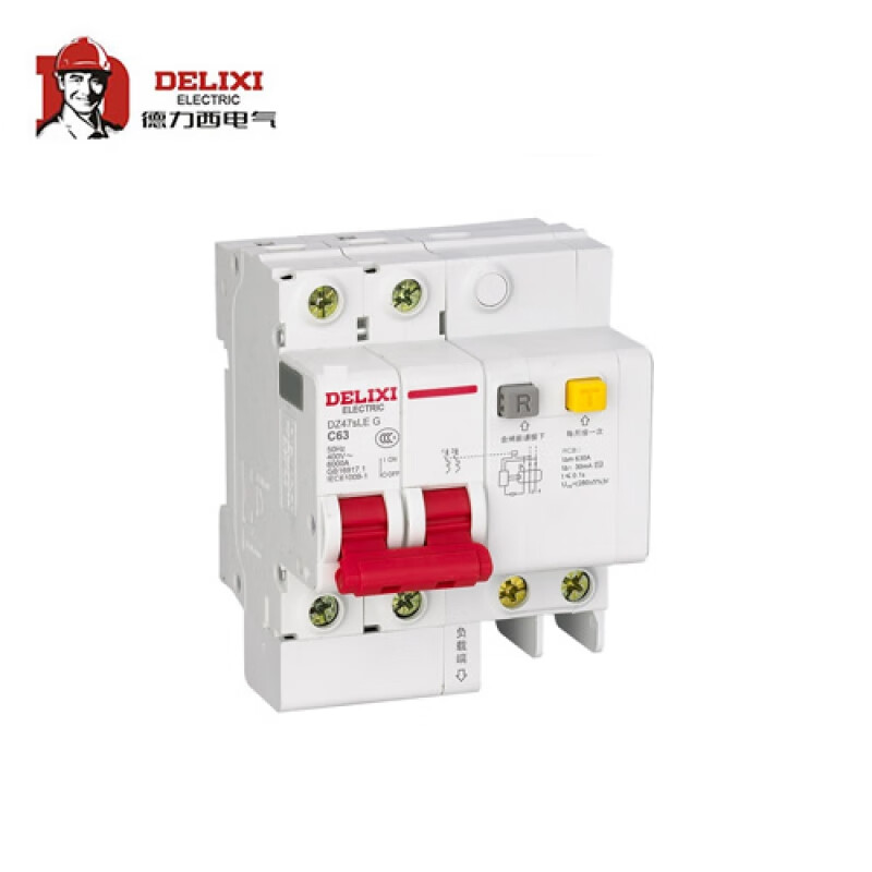 德力西电气 小型漏电保护断路器 dz47sle 2p d 20a