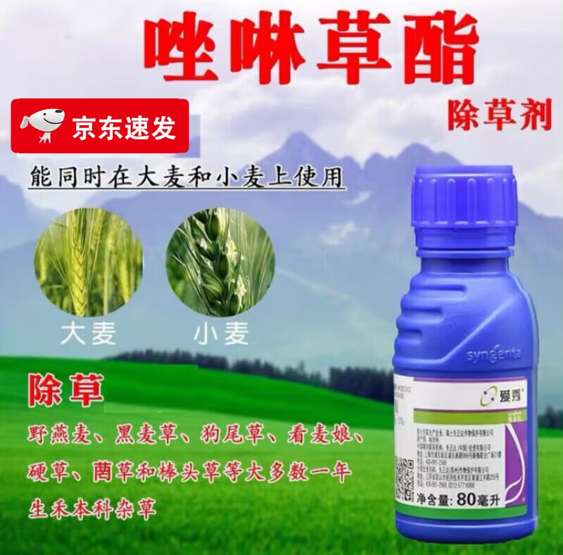 5%唑啉草酯小麦大麦田野燕麦多花黑麦草农药除草剂 80ml