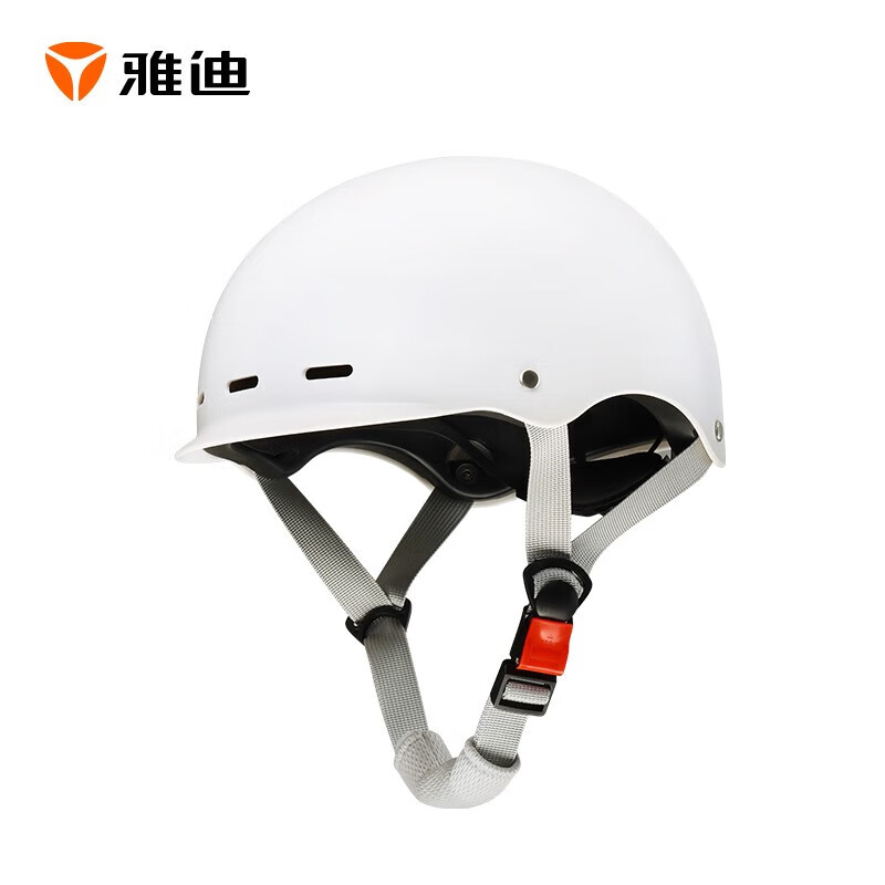 雅迪（yadea）定制头盔复古电动自行车头盔骑行头盔电瓶车安全帽四季轻便式 白色