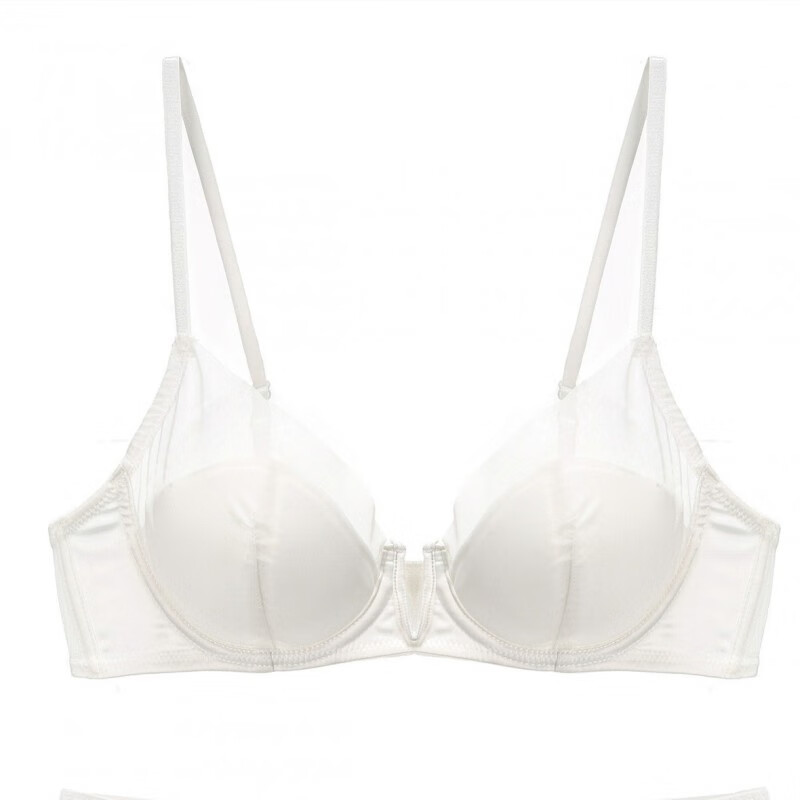 彼岸鸟深蕾丝性感文胸聚拢薄杯文胸软钢圈夏季薄款女士胸罩 白色 70a