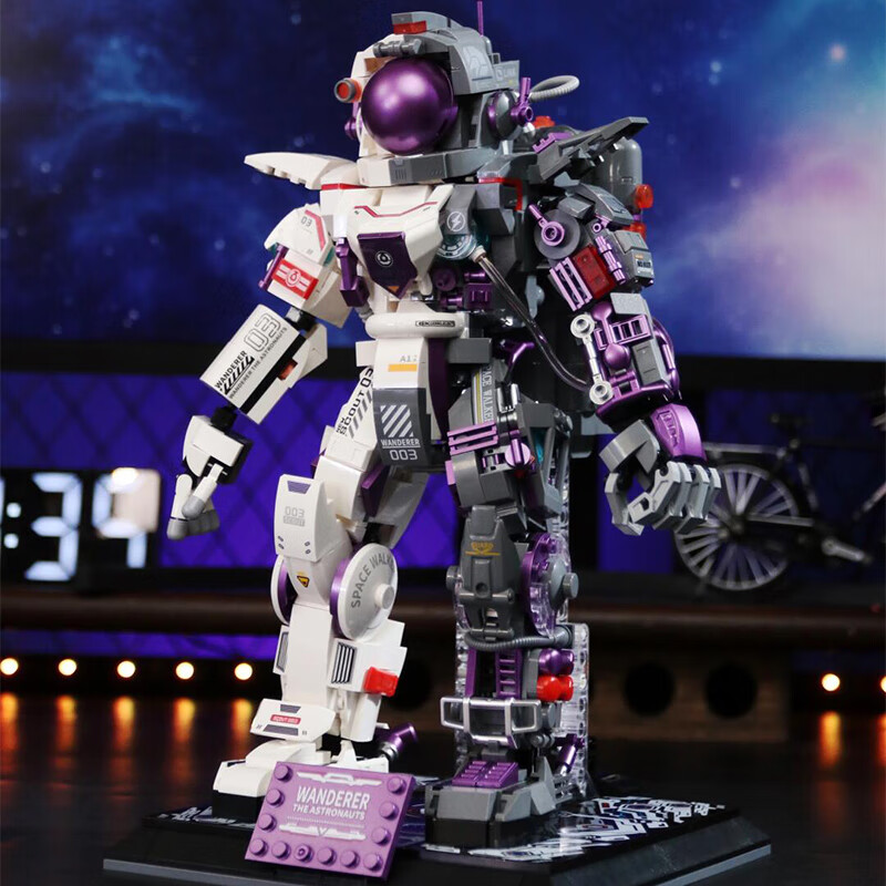 哲高积木拼装宇航员航天潮玩模型炫酷桌面摆件儿童玩具男生生日礼物 征服星辰半剖机甲宇航员1130pcs