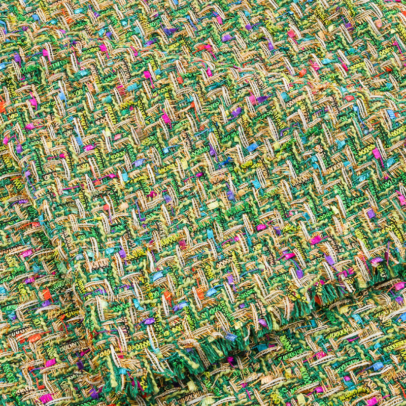 合彩美小香风呢子布料服装面料裙子风毛呢粗花马甲外套diy包包手工