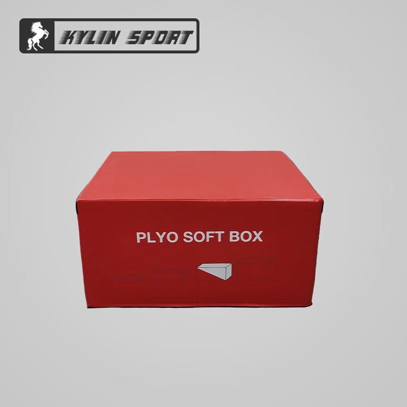 KYLIN 跳马训练器材四合一跳箱爆发力健身台阶箱弹跳爆发力四级体能跳箱 红色3号箱高度45cm