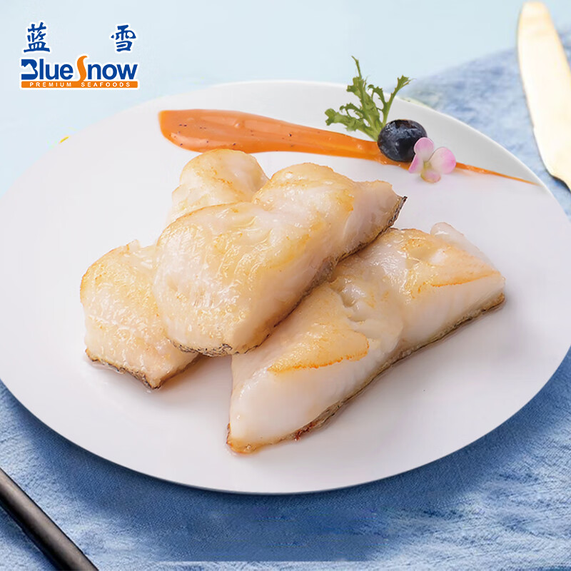 蓝雪冷冻法国银鳕鱼柳350g msc认证船冻钩钓去骨刺独立包装海鲜水产