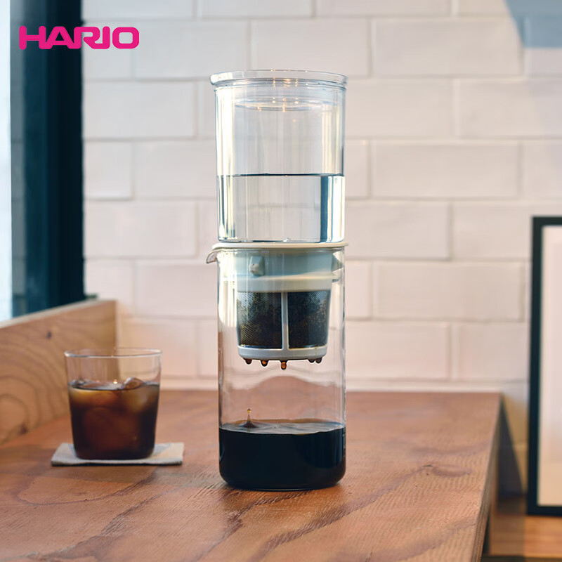 日本HARIO 冰滴冷萃咖啡茶壶 耐热玻璃滴滤式带过滤网泡茶壶冷水壶冰咖壶