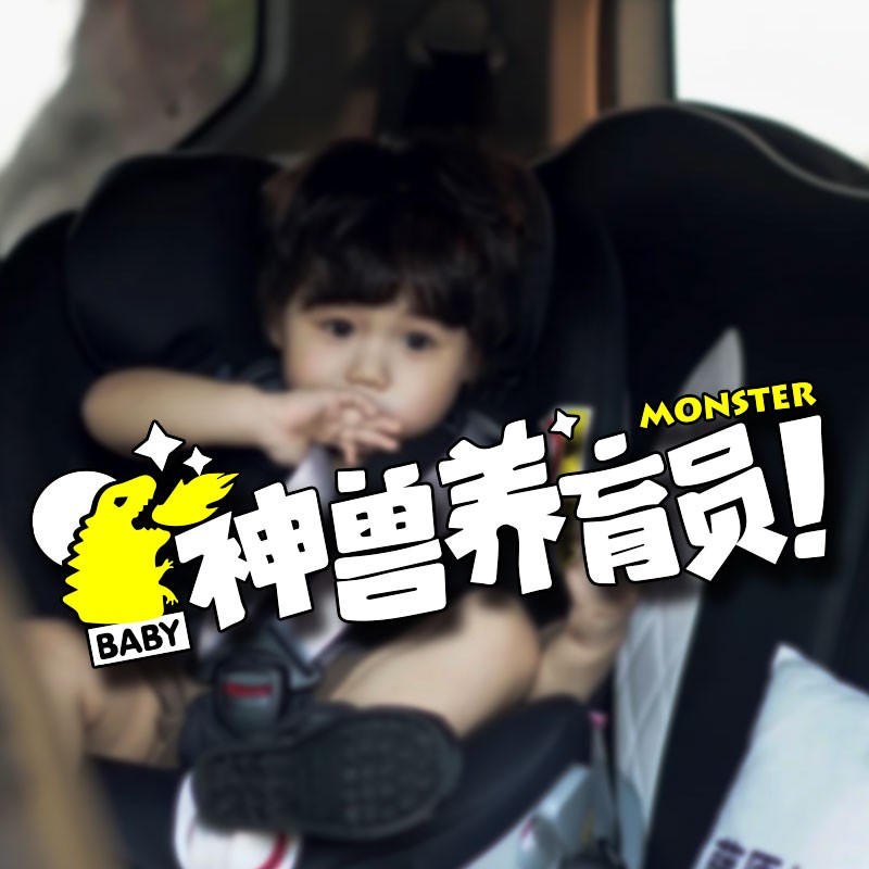 个性创意人类幼崽可爱文字车贴电动车摩托车装饰贴 神兽饲养员车贴 白