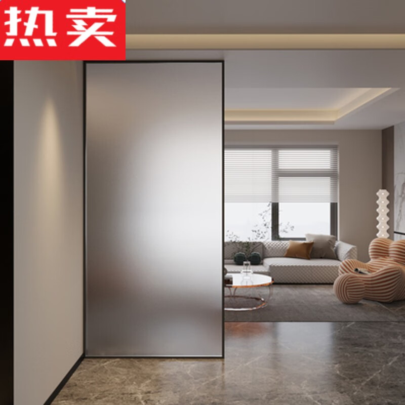 上淋浴房半隔断玻璃门干湿分离浴室卫生间屏风白色浴屏定制白 白磨砂