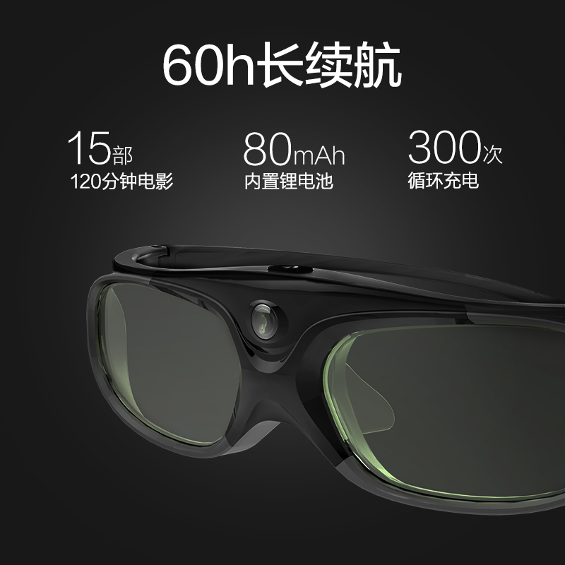 极米（XGIMI）DLP-Link 主动快门式3D眼镜 投影仪通用（非夹片式 长时续航 智能芯 高透光率）