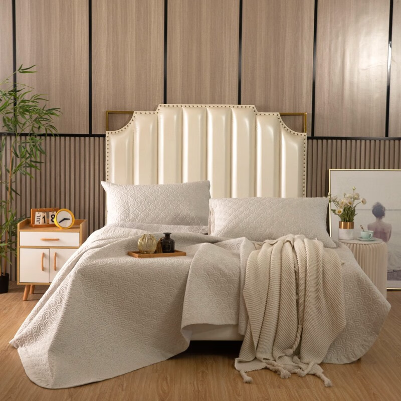 梦味亚麻床盖床单床罩榻榻米床盖四季通用防滑进口亚麻多功能床上用品