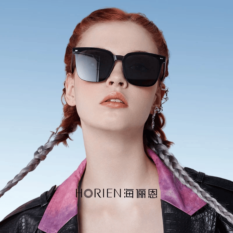 海俪恩（HORIEN）GM墨镜男韩版时尚太阳眼镜女紫外线方框大脸显瘦开车防晒6950 N06-深灰色(百搭大框，男女通用)