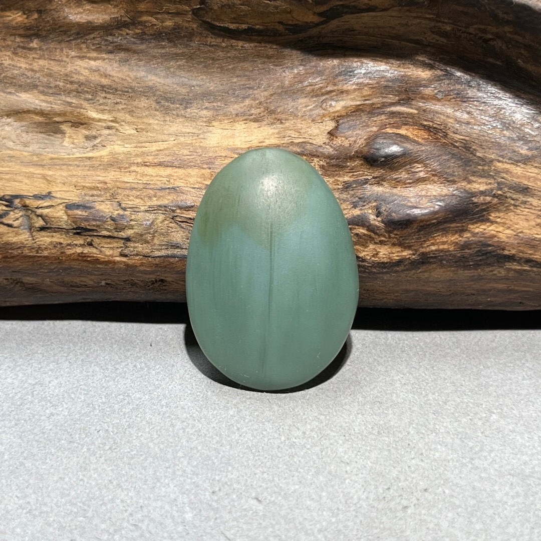 甘夏 新疆和田玉沙枣青籽料原石 挂件料原籽小料碧玉青玉直闪石猫眼