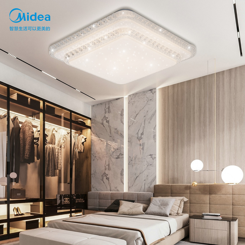 美的(Midea)LED吸顶灯现代轻奢餐厅卧室灯具仿水晶设计灯饰48瓦三段调色主图4