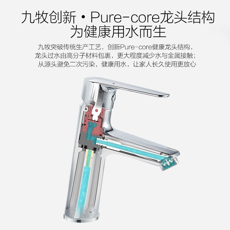 JOMOO九牧面盆水龙头 卫生间洗手盆洗脸盆台盆冷热单孔水龙头32341 健康结构32341