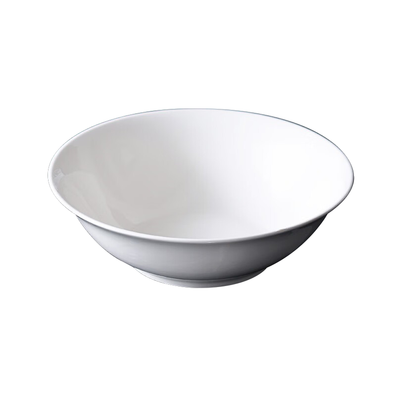 潔雅杰陶瓷餐具湯碗家用大號(hào)米飯碗8英寸純白斗碗拉面碗4只裝國(guó)家補(bǔ)貼