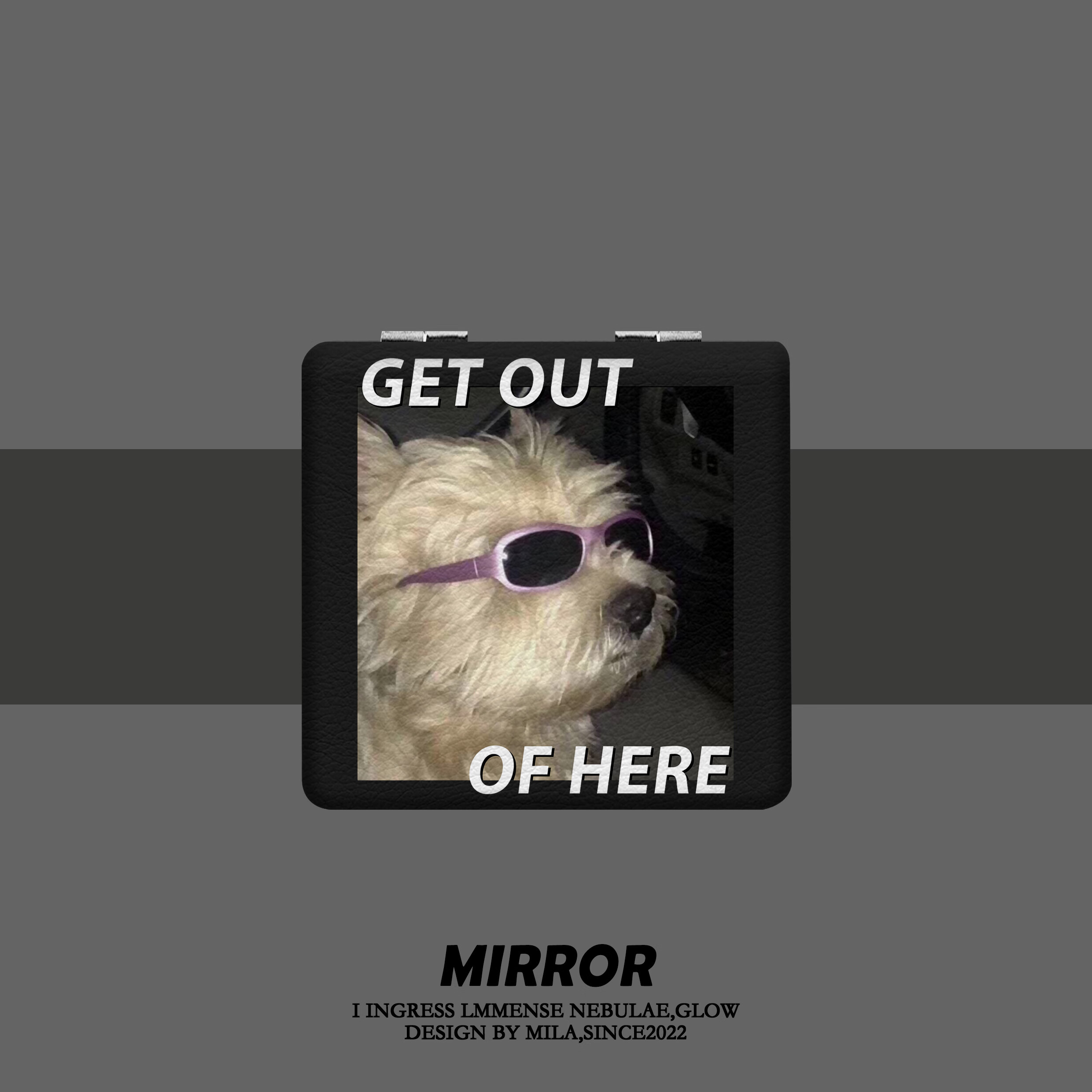 糜鸿潮牌可爱卡通学生便携化妆镜子折叠小镜子随身带手