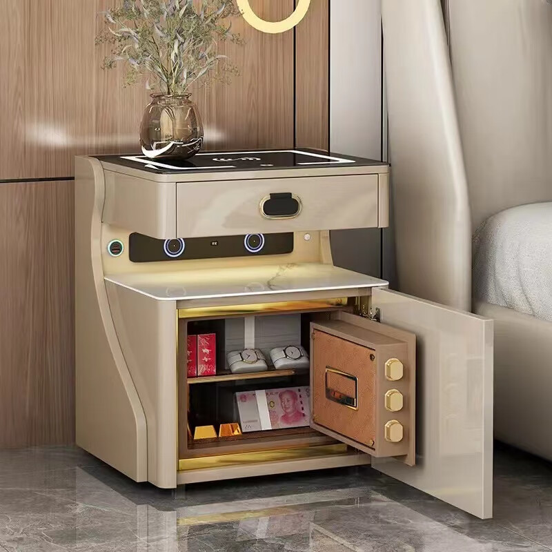 恍悟家用智能床头柜保险柜一体简约现代多功能无线充电卧室隐形保险箱