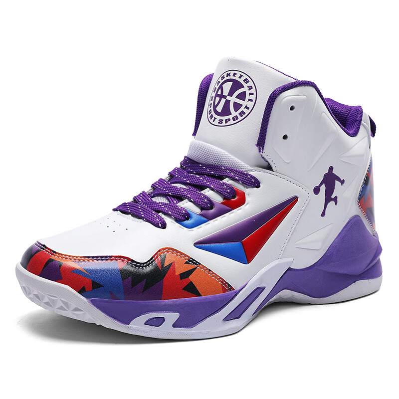 bfm春季鸳鸯双色篮球鞋男女高帮防滑耐磨减震皮面运动鞋学生夏季新款