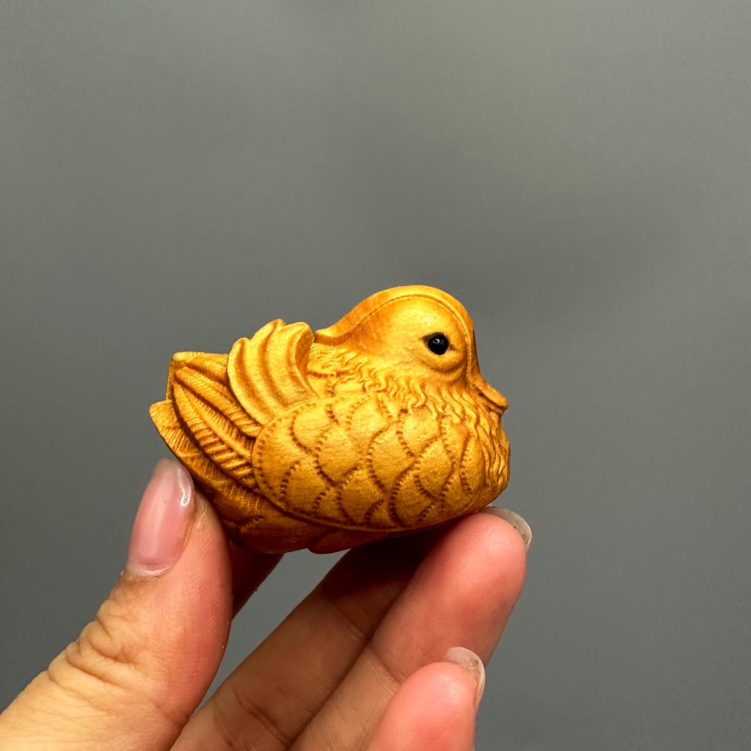 崖柏木鸳鸯文玩手盘小物件雕刻手把件茶宠客厅装饰木头摆件 一只