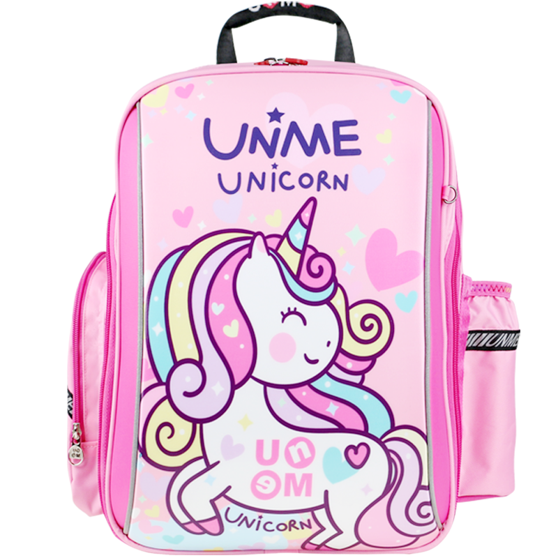 UnMe臺灣unme男女小學生一年級書包男1-3-6輕防水兒童雙肩背送禮書包 1006粉色彩虹小馬 1-4年級+腰扣