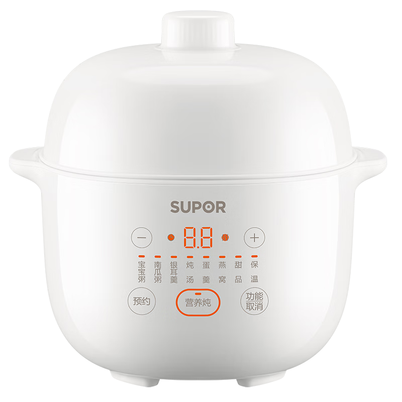 蘇泊爾（SUPOR） 電燉鍋 電燉盅 燕窩燉 寶寶輔食 嬰兒煮粥鍋1L精巧容量 迷你煮粥煲湯鍋隔水燉DZ10YC882