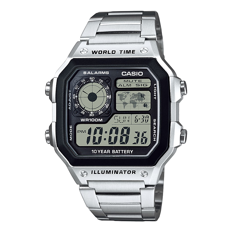 CASIO 卡西欧 42.1毫米电子腕表 AE-1200WHD-1A