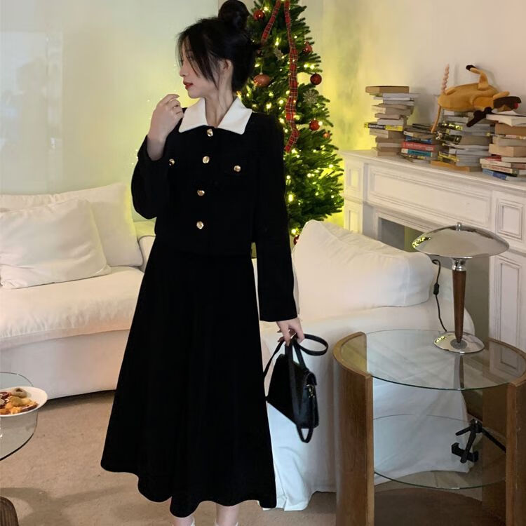 套装黑色上衣 黑裙子 s