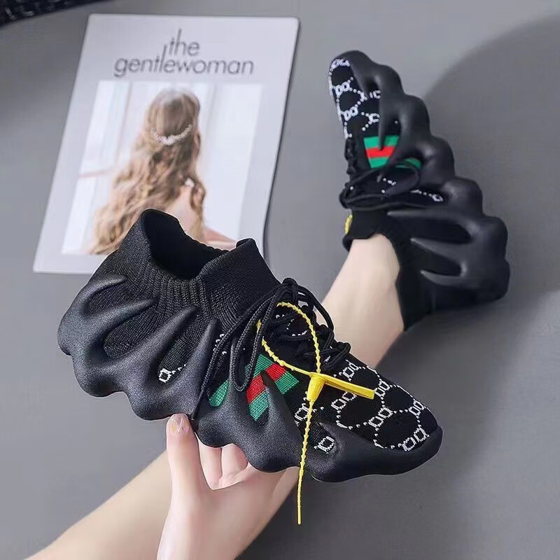 八爪鱼鞋女春秋款老爹鞋女小个子百搭潮流防滑鞋子 八爪鱼女【黑色】