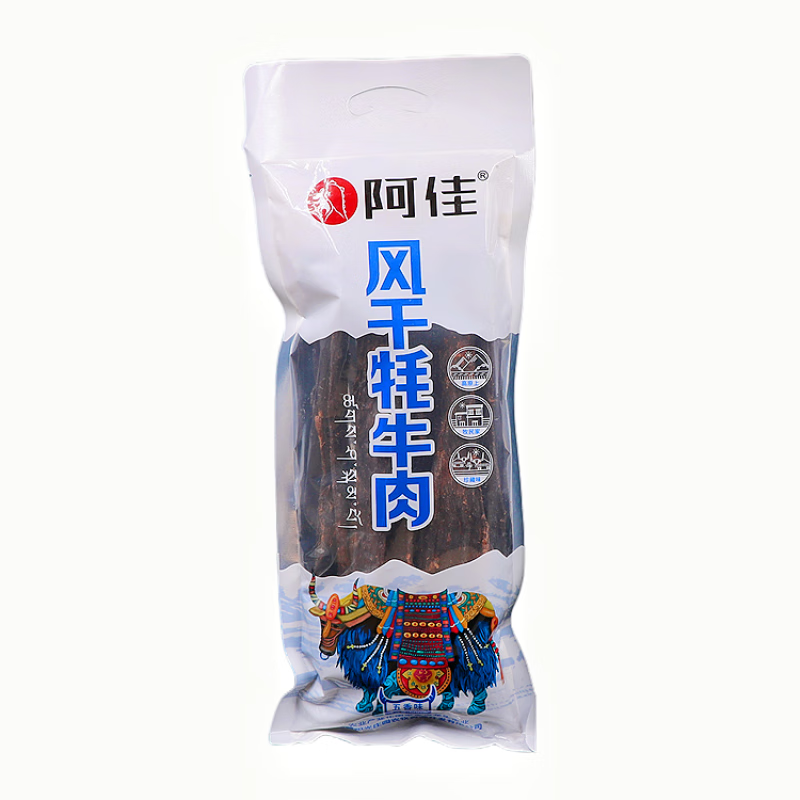 阿佳西藏特产阿佳风干牦牛肉手撕耗牛肉干高原特色超干开袋即食 五香