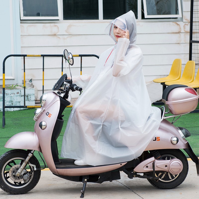 一衣四穿多功能雨衣电动车雨衣自行车骑行雨衣女士背包走路雨披 白色 XL