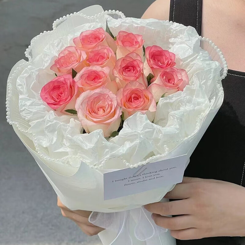 情人节520鲜花同城速配爱莎玫瑰花束生日礼物纪念告白送女友老婆广东