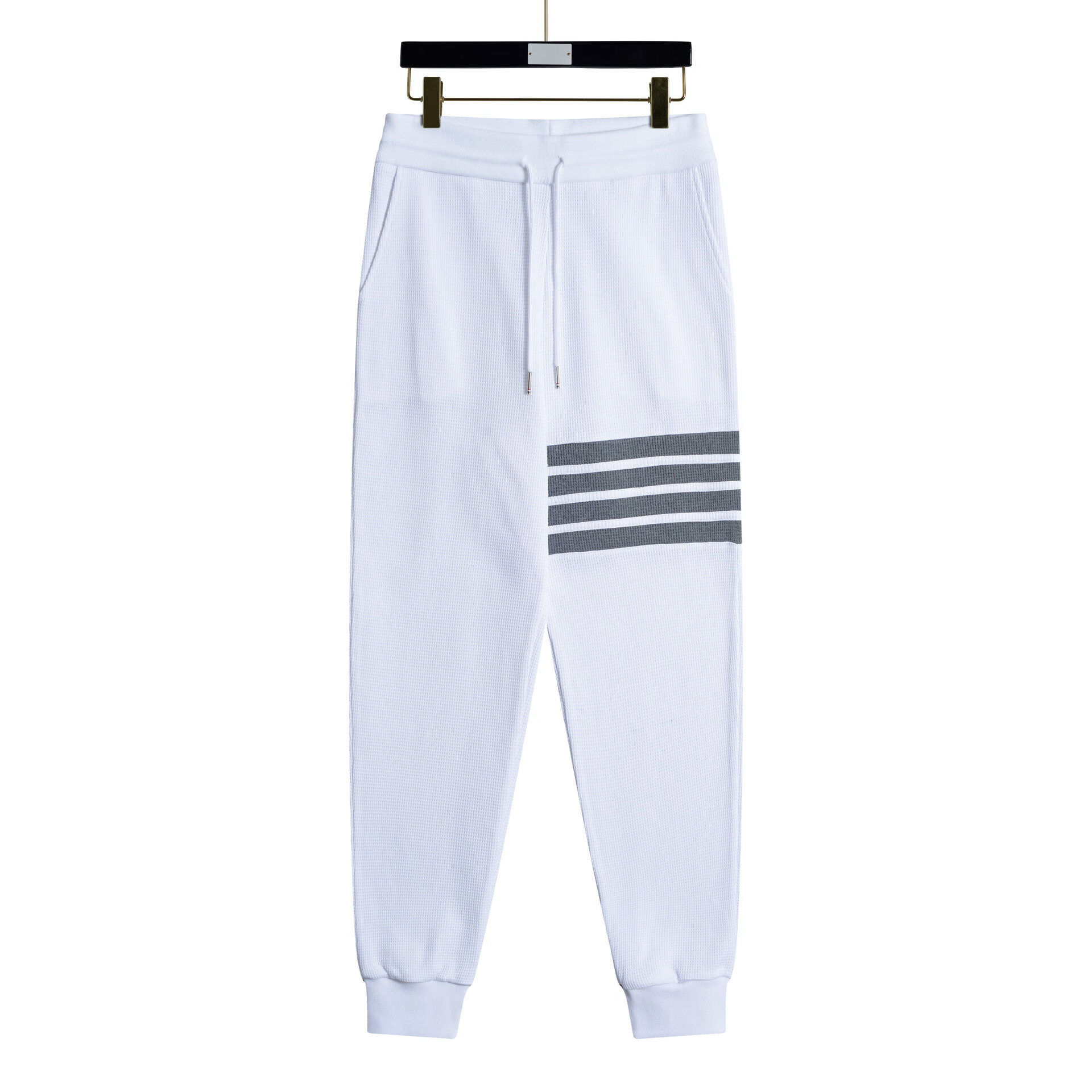 thom binpan四条杠华夫格裤子男春秋新品tb纯棉运动休闲裤男潮流百搭