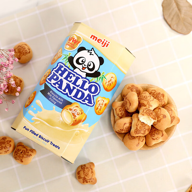 明治(meiji) 小熊饼干 奶油夹心 15分钟可以摇成球 新加坡进口 网红