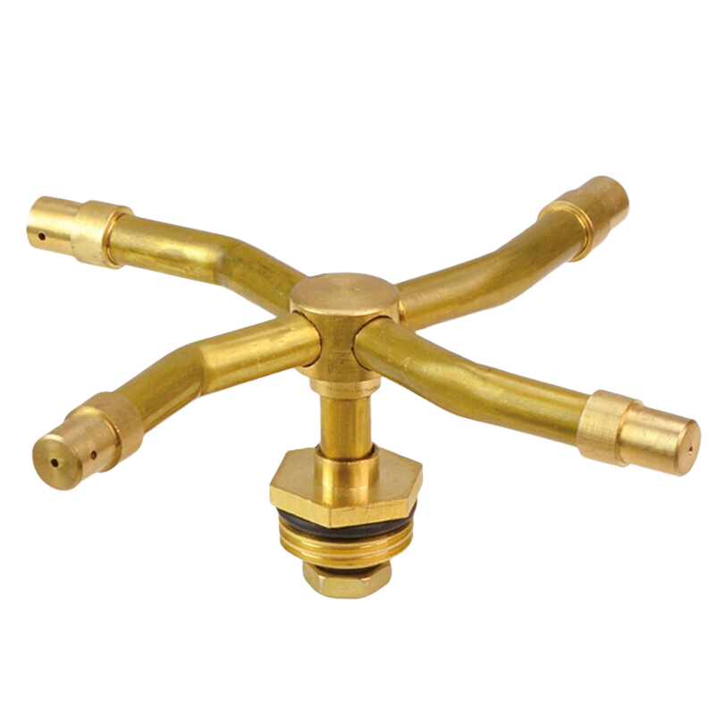 晶潤全銅三叉四叉噴嘴灑水噴頭草坪360度自動(dòng)旋轉(zhuǎn)灌溉噴淋噴頭園林 4分銅四叉旋轉(zhuǎn)噴頭
