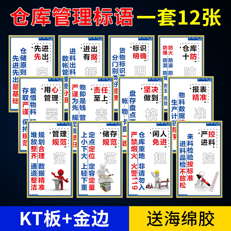 仓库管理标语套装公司企业仓库仓储标准化管理标语展板挂图上墙仓库十
