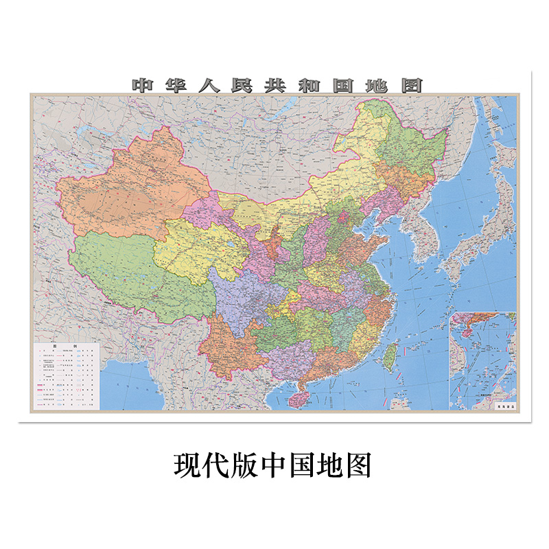 现代中国 114cm*74cm  棕色粗框 针扎款50个地图