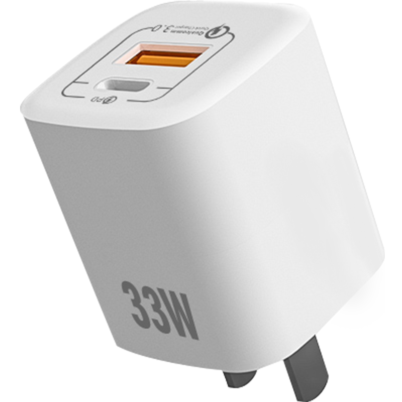 OKSJ 欧克士 RY-U33 氮化镓充电器 USB-A/Type-C 33W+Type-C 6A 数据线 TPE 1m 白色