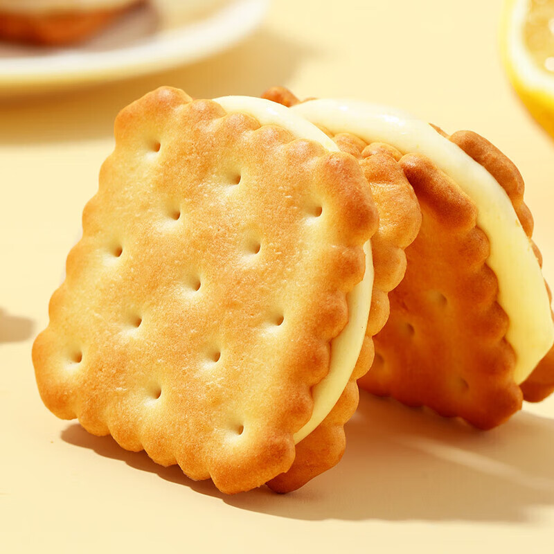 味滋源柠檬味夹心饼干 注心饼干 怀旧休闲零食 独立包装点心 柠檬夹心饼干-250g/箱 2箱