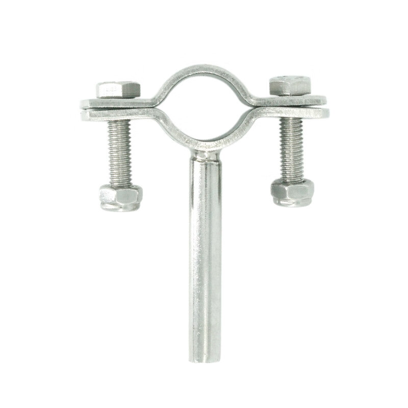 辉周平板管支架带柄304不锈钢卡扣管夹固定抱箍管道卡子水管夹pvc管卡