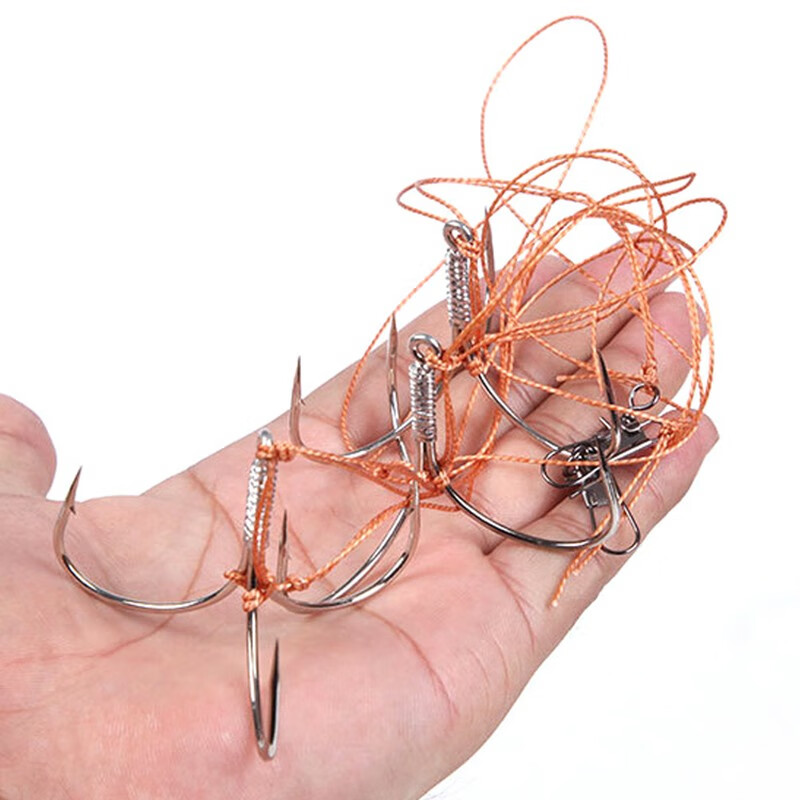 威和锚钩锚鱼钩绑好双钩带倒刺挂鱼钩大物渔钩 三锚  大号 串钩