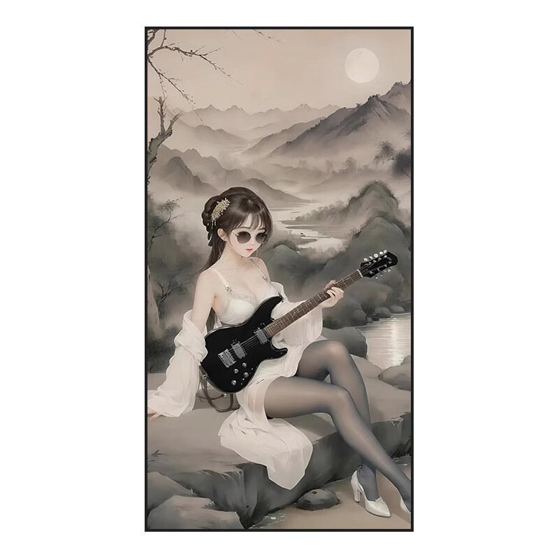 zrqf搞笑仕女图挂画古风可来图定制黑丝恶搞仿古装饰画送兄弟朋友礼物