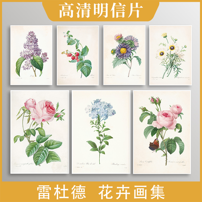 花卉合集明信片水彩油画临摹卡片高清画作文创留言卡油画作品唯美文艺