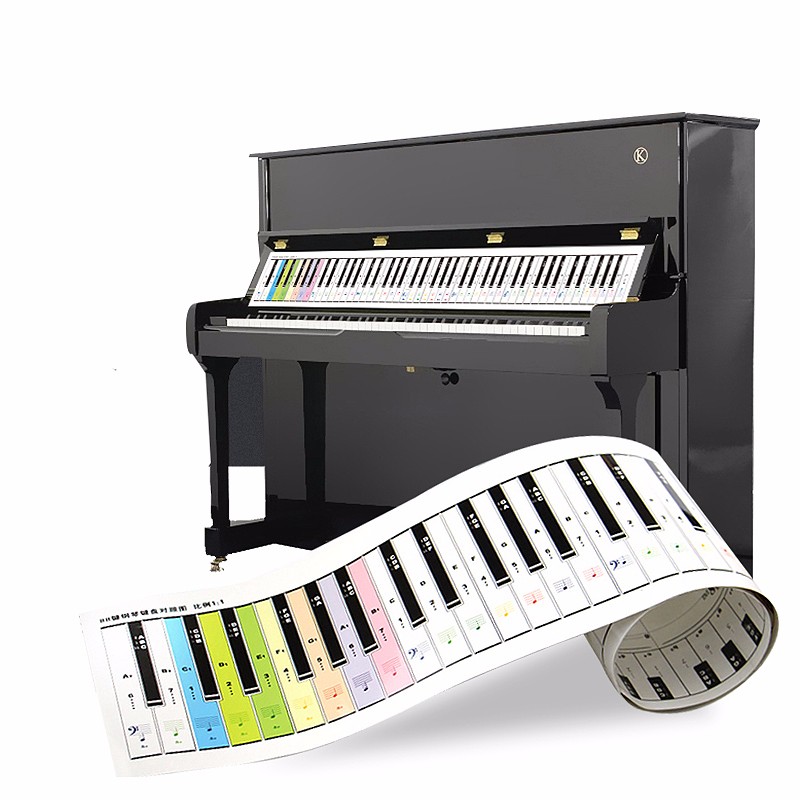 琴童宝88键钢琴键盘贴纸免安装免粘贴五线谱简谱音符标识贴可对照表