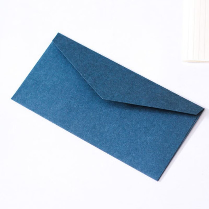 玩控 10个空白信封西式纯色复古精美送客人商务信封 宝蓝色10个装