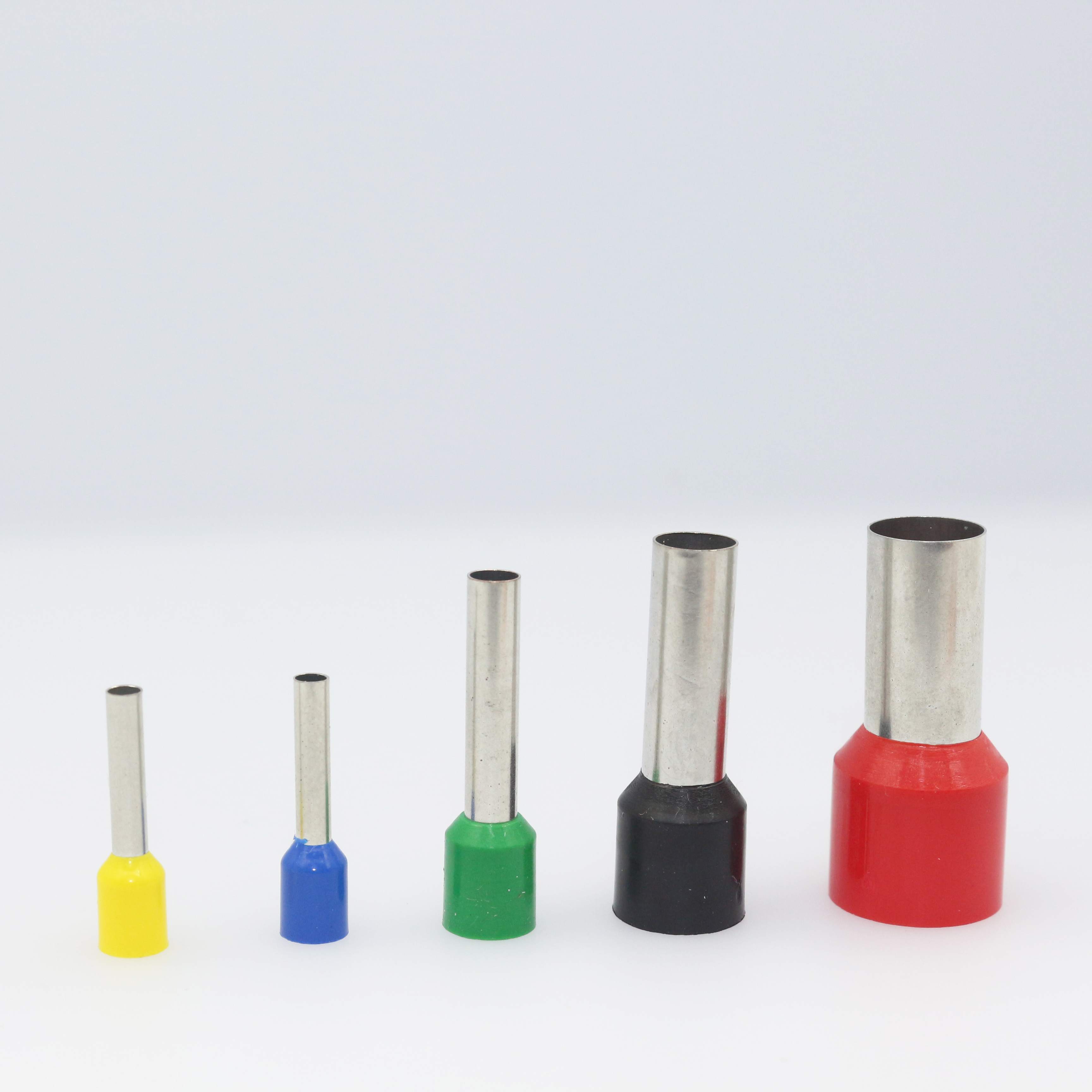 紫e1508欧式管型预绝缘端子ve插针护套冷压接线端子 红色