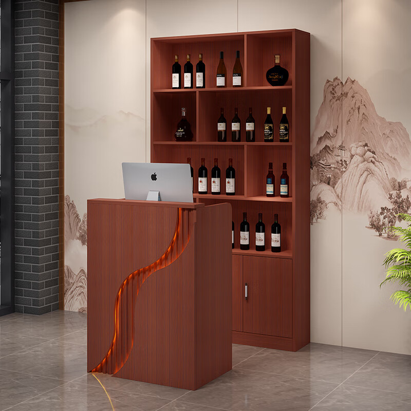 美韵恒 饭店吧台收银台落地酒柜一体组合餐馆酒店商用前台桌接待 60cm
