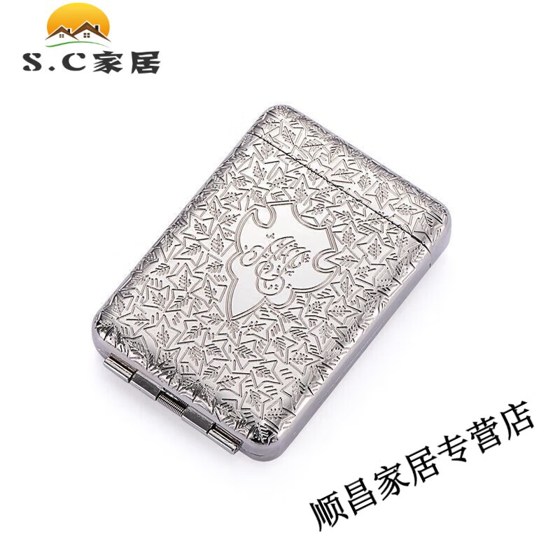 爵倾高端品牌浴血黑帮三开烟盒古典欧式网红烟夹支自动开盖合金雕 l85