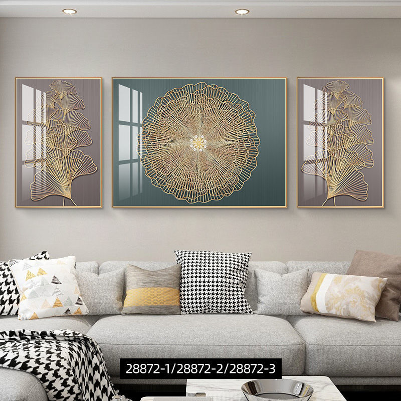 现代简约壁画客厅装饰画轻奢沙发背景墙三联画北欧风抽象墙壁挂画 l款