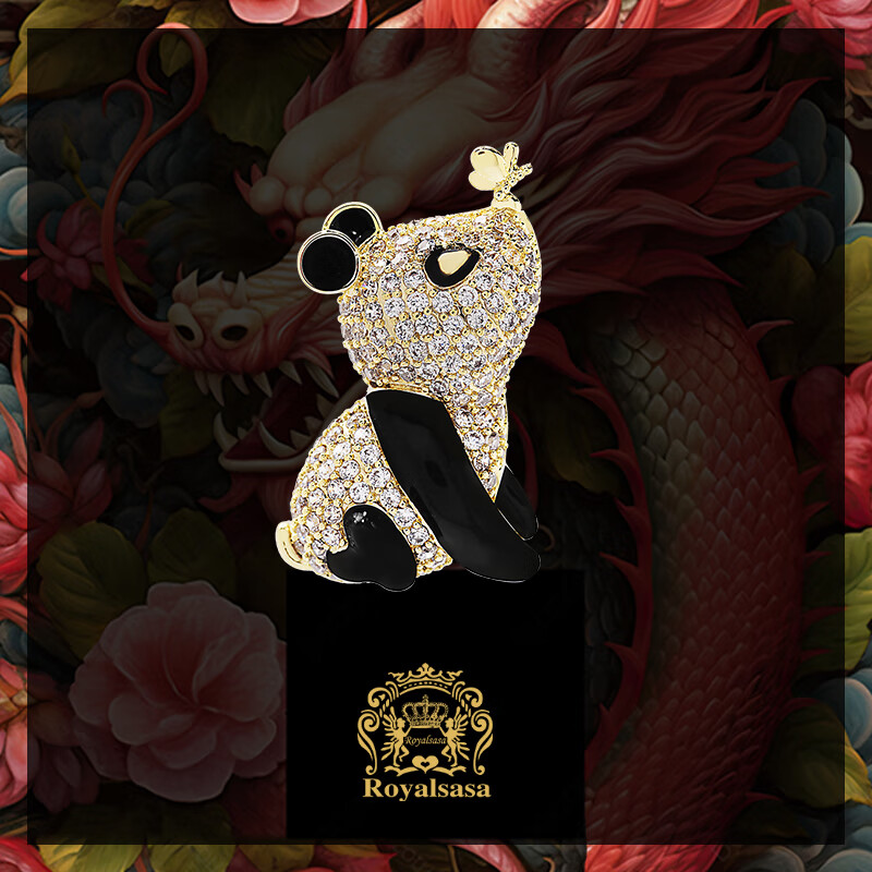 sasa皇家莎莎胸针ins潮韩国可爱熊猫日系防走光领扣开衫别针西装配饰